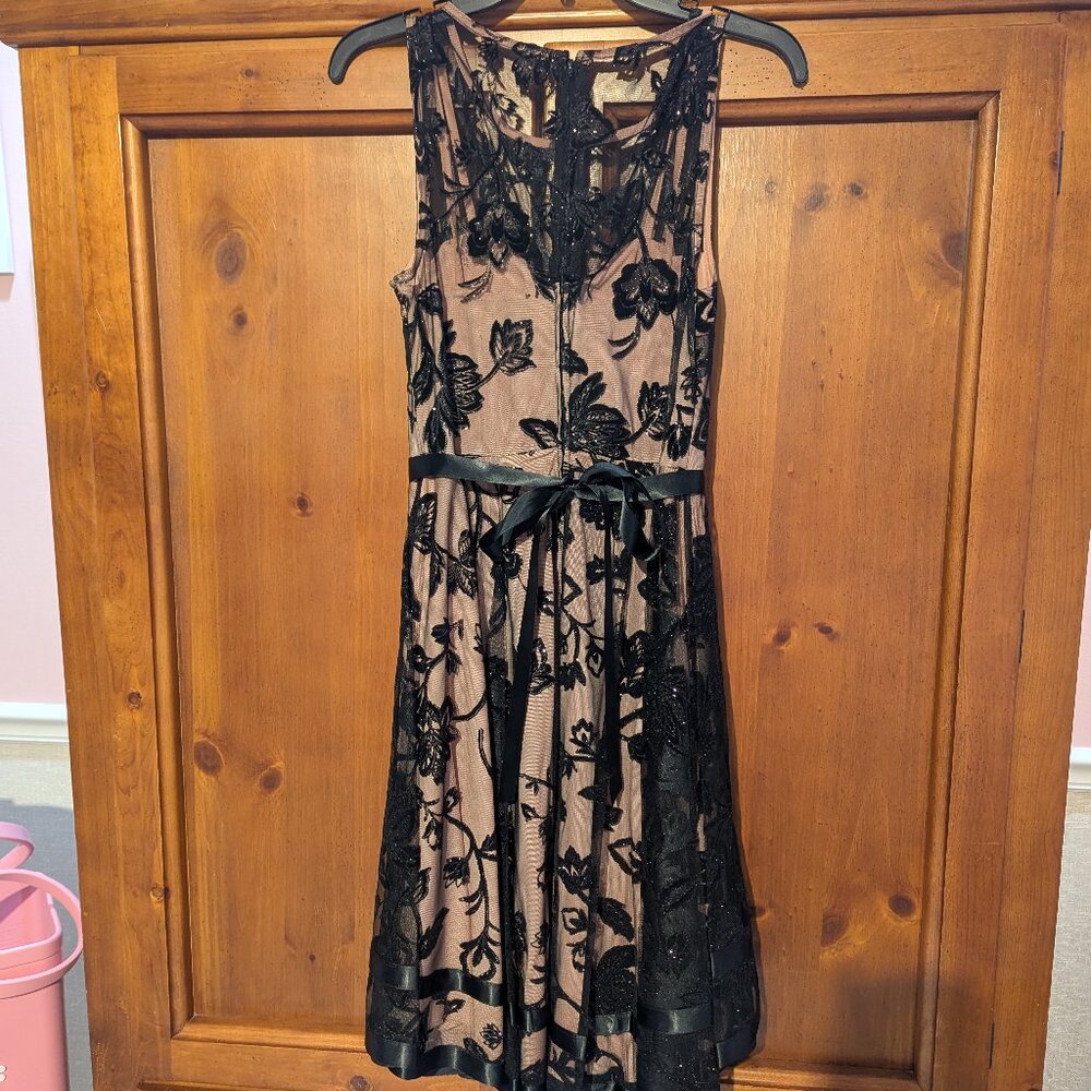 Beautiful Black and Apricot Cocktail Dress